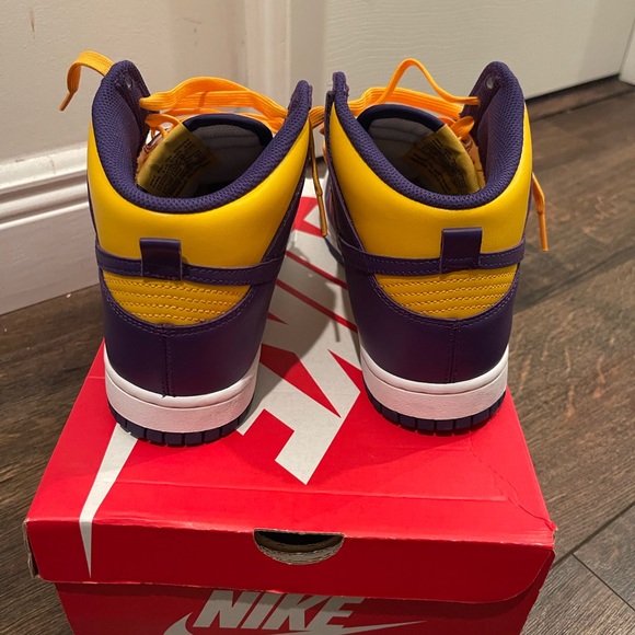 Nike Yellow and Purple High-Top Sneakers - Picture 6 of 10